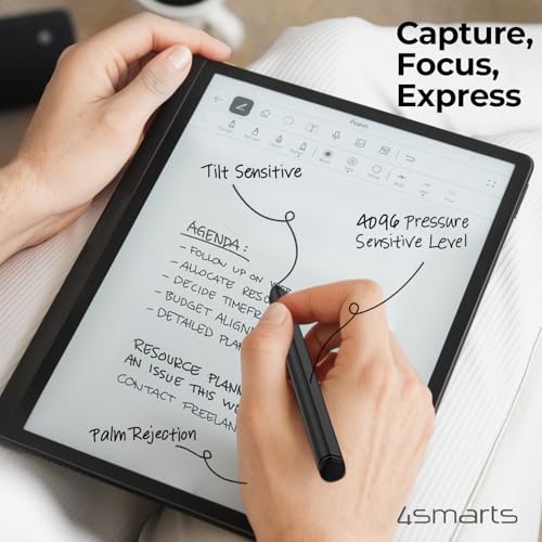 4smarts Magnetic Pro-EMR Stylus Pen with Eraser – 4096 Pressure Sensitivity, Tilt Support, Palm Rejection, 5 Tips – for Kindle Scribe, Remarkable 2, BOOX, Samsung Galaxy Tab S, Wacom EMR Tablets - Image 3