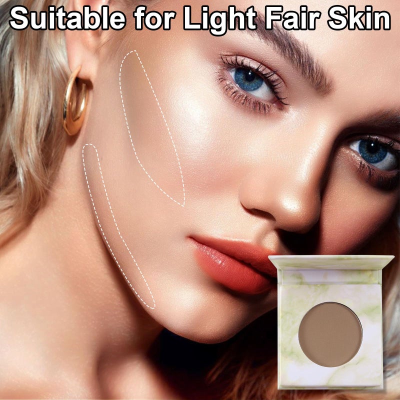 Jutqut Matte Contour Palette, Face Sculpting Grey Contour Powder Palette for Light Fair Skin, Cool Toned Face Bronzer Makeup Contouring, Buildable Matte Bronzer, 02#Dark Brown - Image 2