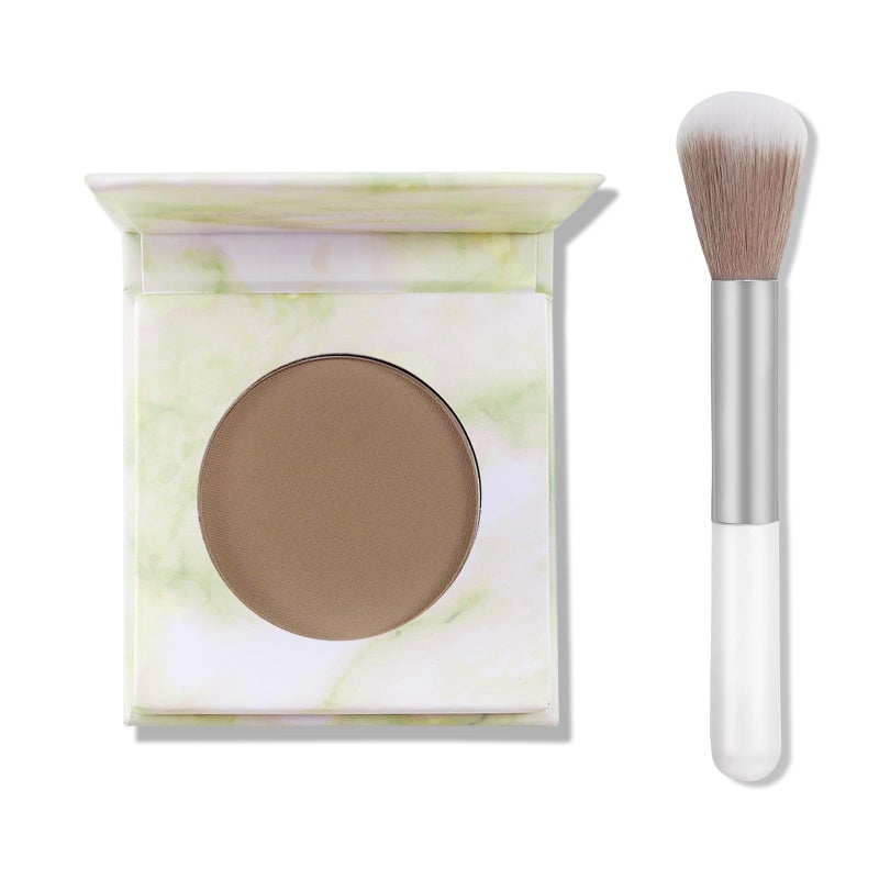 Jutqut Matte Contour Palette, Face Sculpting Grey Contour Powder Palette for Light Fair Skin, Cool Toned Face Bronzer Makeup Contouring, Buildable Matte Bronzer, 02#Dark Brown - Image 1