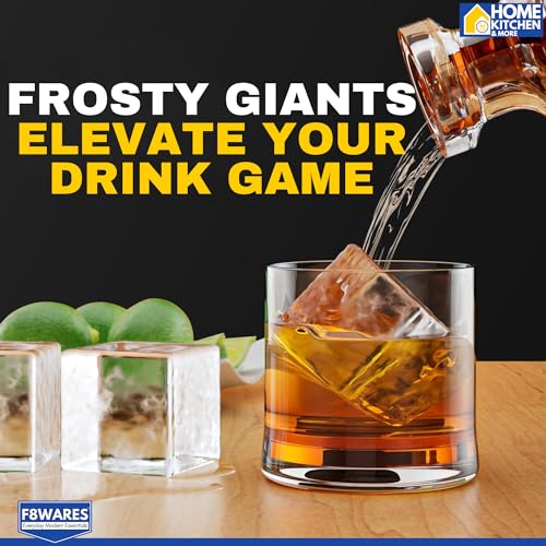 F8WARES 1PK Silicone Big Ice Cube Tray - Jumbo Square Silicone Ice Cube Tray with Big Ice Cube Moulds - Ice Cube Trays for Freezer - 2 Inch Ice Tray for Fridge - Ice Trays for Freezer Big Size - Image 5