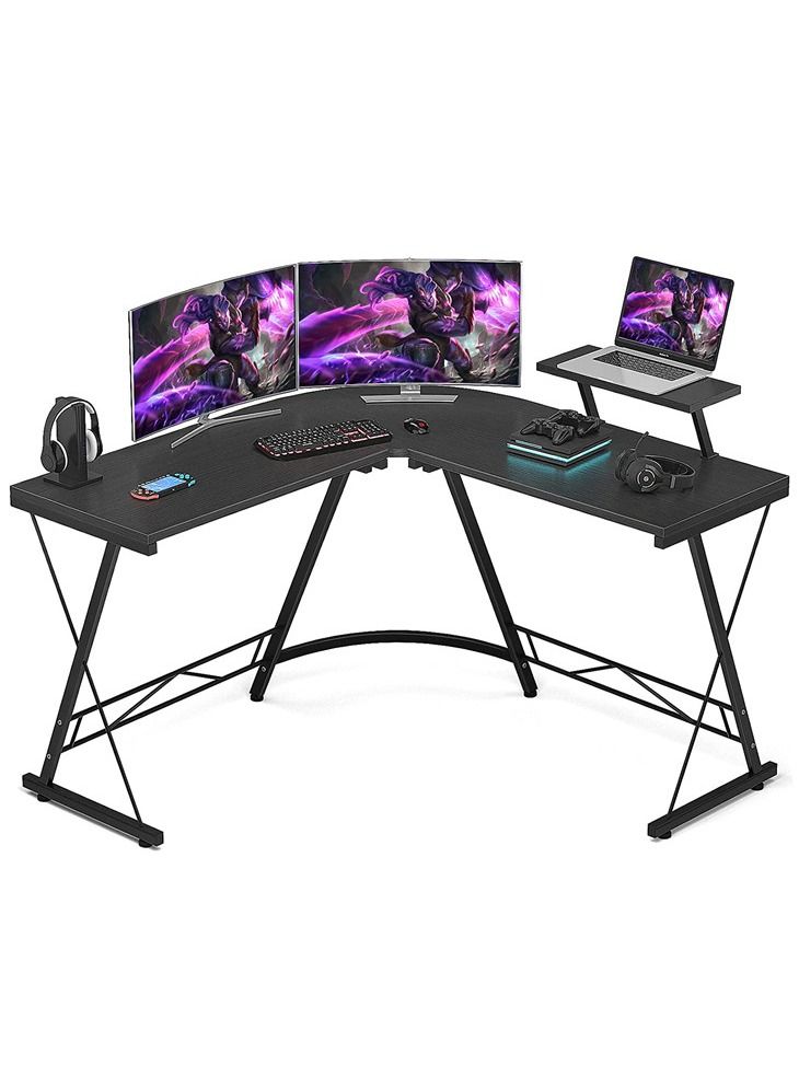 ZUIHAO L Shaped Corner Desk Home Office Workstation with Large Monitor Stand - Image 1