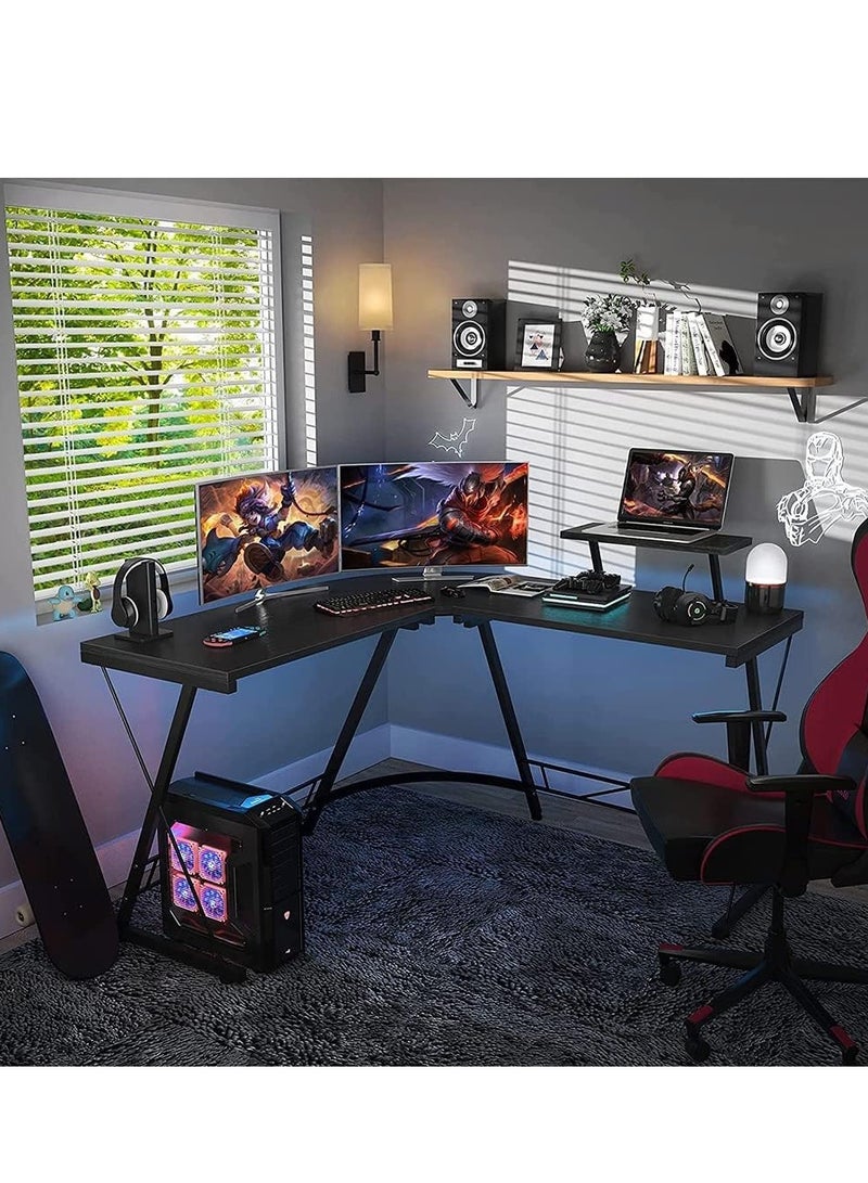 ZUIHAO L Shaped Corner Desk Home Office Workstation with Large Monitor Stand - Image 2