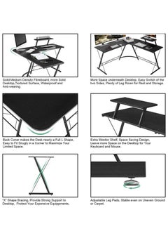 ZUIHAO L Shaped Corner Desk Home Office Workstation with Large Monitor Stand  - Image 3