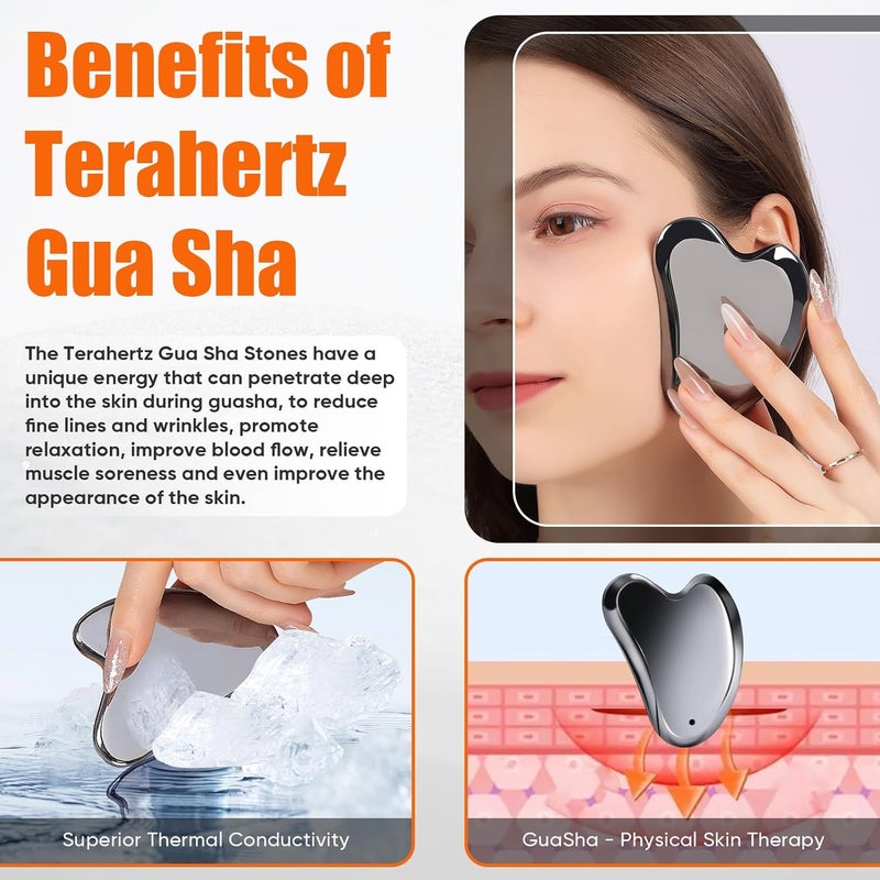 InfiniteRelax Terahertz Gua Sha Stone for Enhanced Lymphatic Drainage, Reduced Puffiness, Relieved Facial Tension – 100% Natural Terahertz Stone Gua Sha Facial Tools - Image 2