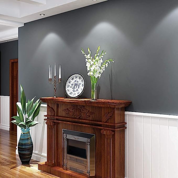CREON Dark Grey Mat Self Adhesive Vinyl Wallpaper, Peel and Stick Waterproof Wallpaper for Home Kitchen, Countertop, Cabinet, Furniture, Wardrobe and Desktop Wallpaper 60x243 CM - Image 4