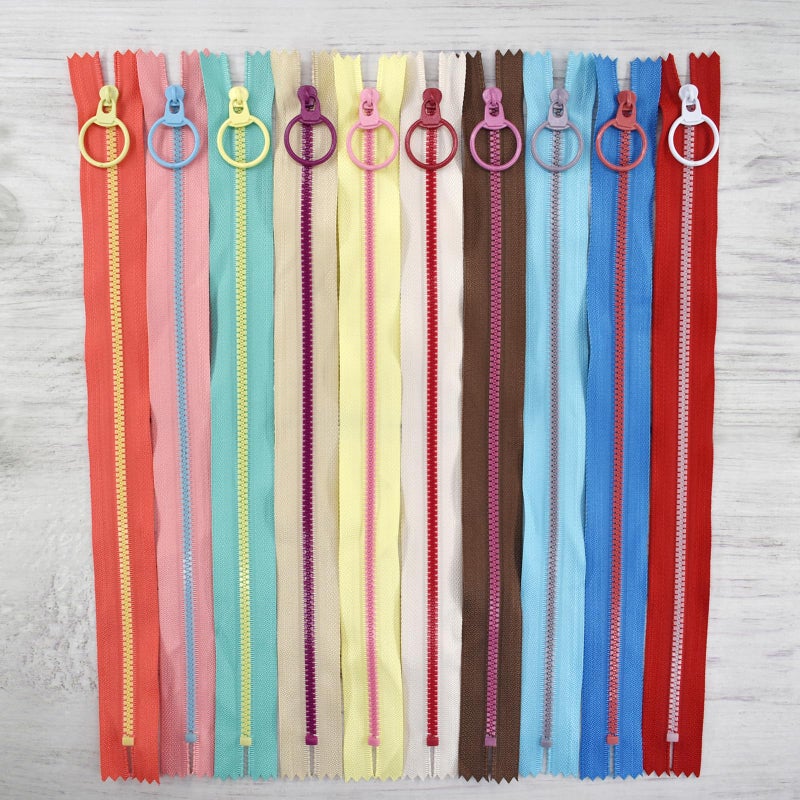 SHRJ 20pcs Resin Zippers with #3 Lifting Ring Pulls Close-end for Sewing Bulk, Nylon Plastic Zippers for DIY Tailor Sewing Craft Bags Garment Clothing, 10 Colors (30cm/12inch) - Image 5
