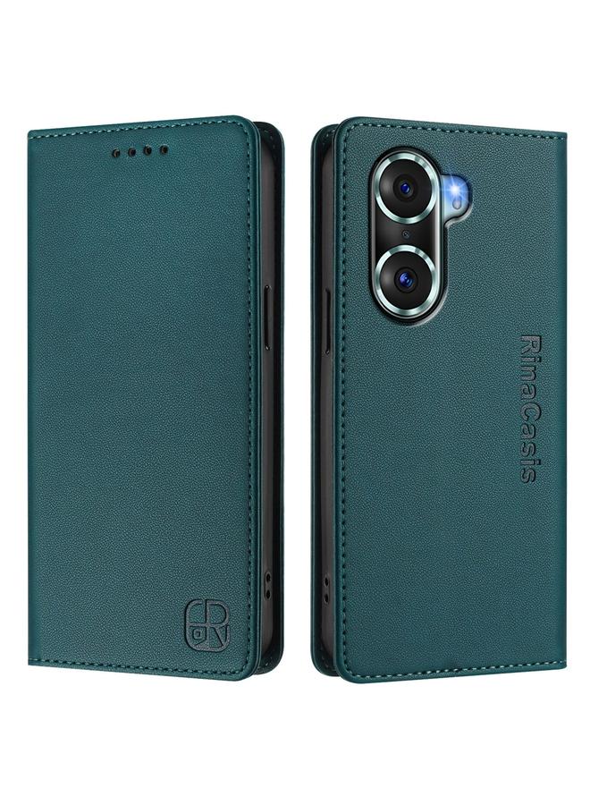 S-TOP Case For Honor 60 Pro RC01 Dual-Folded Magnetic Suction RFID Leather Phone Case - Image 2