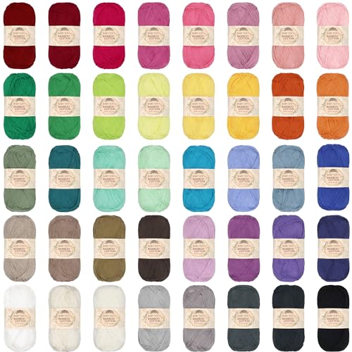 BambooMN JubileeYarn Baby Soft Bamboo Cotton Yarn - 50g/Skein - All 40 Colors - 40 Skeins - Image 2