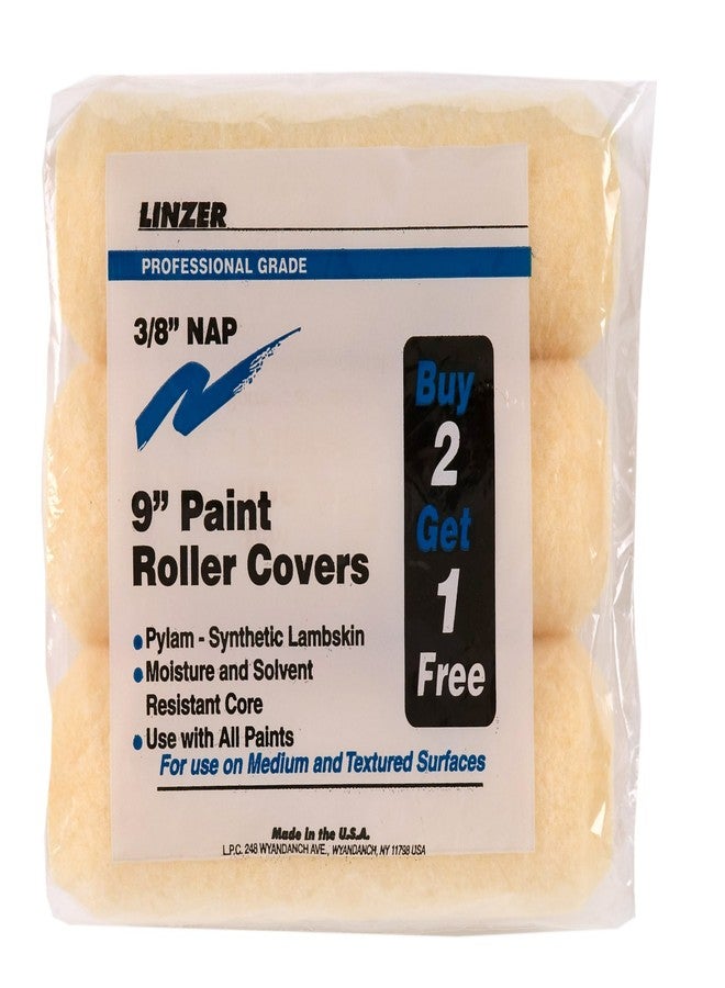 Linzer RS1433 High Density Polyester Filament Paint Roller Covers, 3/8" Nap, Medium - Image 1