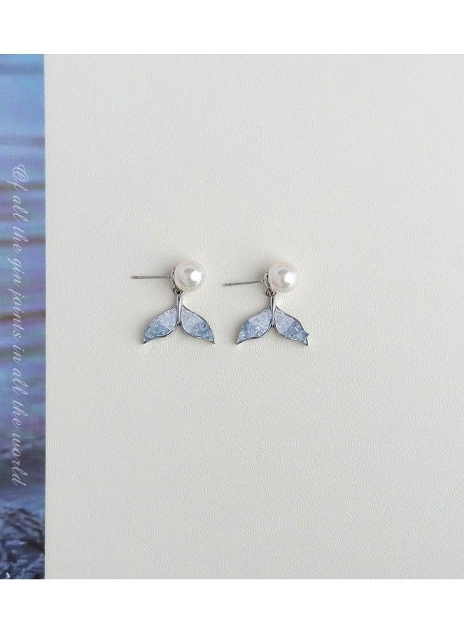 Mark Fairwhale Blue crystal fish tail earrings  - Image 1
