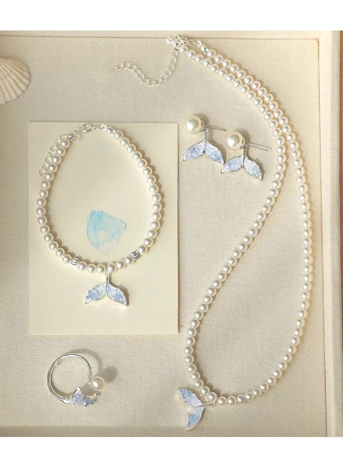 Mark Fairwhale Blue crystal fish tail earrings  - Image 2