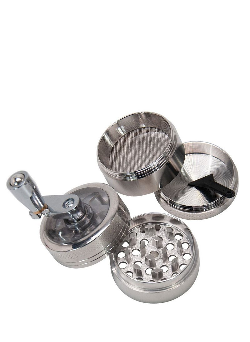 Generic 4 Layer Spice Crusher With Hand Crank Magnetic Lid  - Image 3
