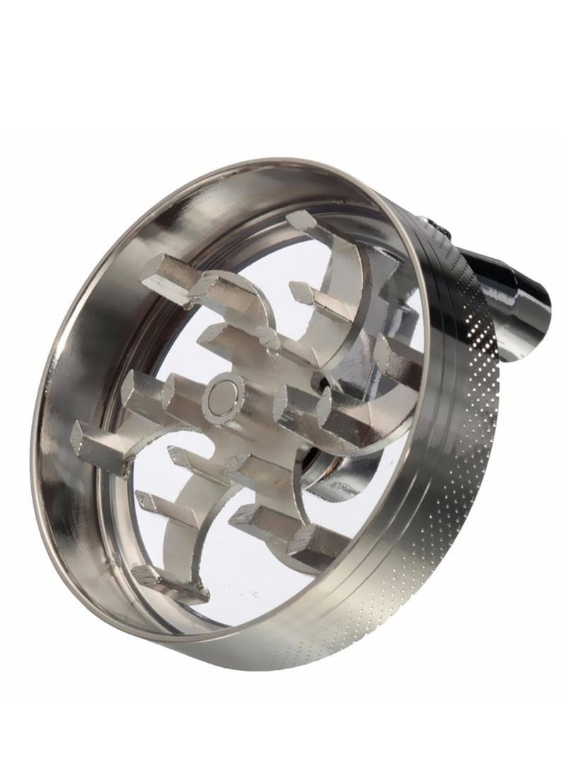 4 Layer Spice Crusher With Hand Crank Magnetic Lid