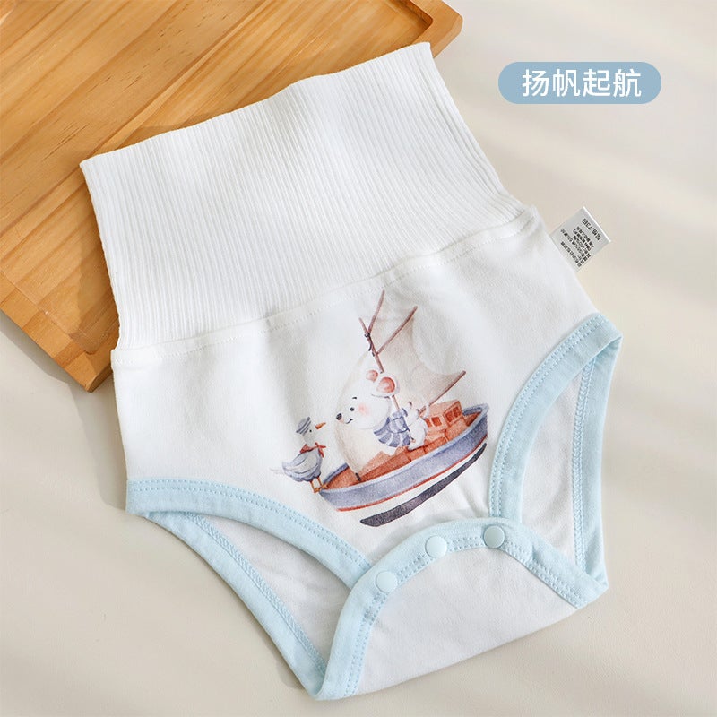 Baby High Waist Belly Protection Autumn and Winter Class A Knitted Cotton Newborn Navel Protection Anti-cold Artifact Baby Bag Fart Pants Lamb Long Skirt - Image 2