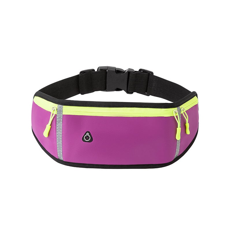 Unisex Fitness Waist Bag Waterproof Shockproof Leisure Sports Personal Mobile Phone Bag Outdoor Cycling Running Belt Purple - Image 1