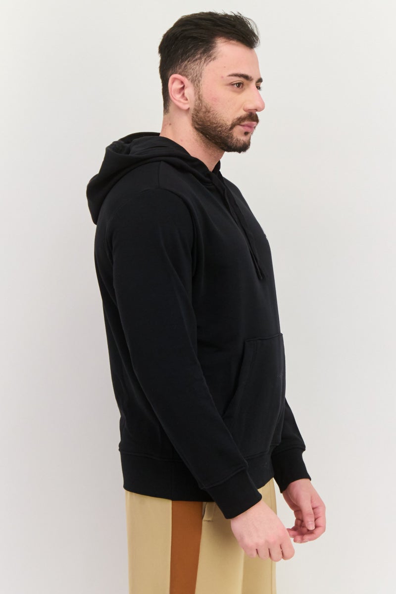 New Balance Men Relaxed  Fit Long Sleeve Outdoor Hooded Sweatshirt, Black  - Image 2