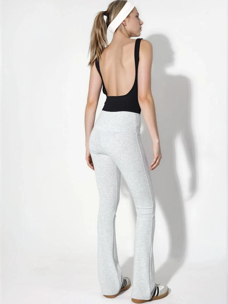Qustyle QU STYLE High Waist Flare Leg Leggings