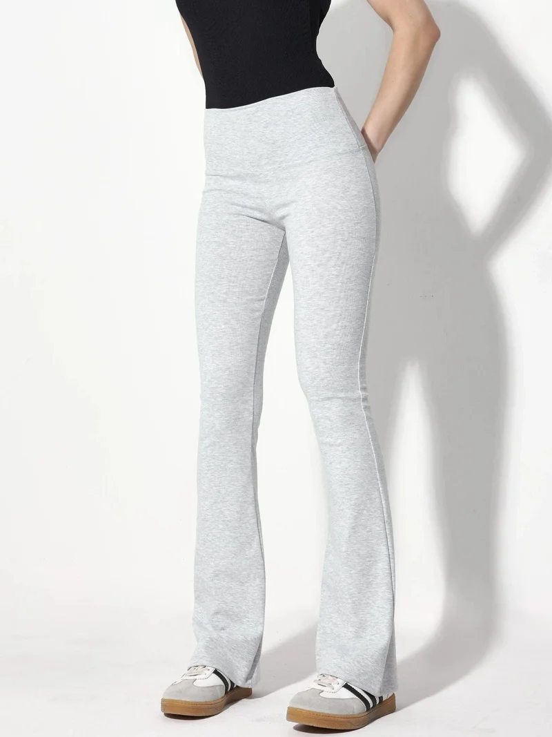 Qustyle QU STYLE High Waist Flare Leg Leggings