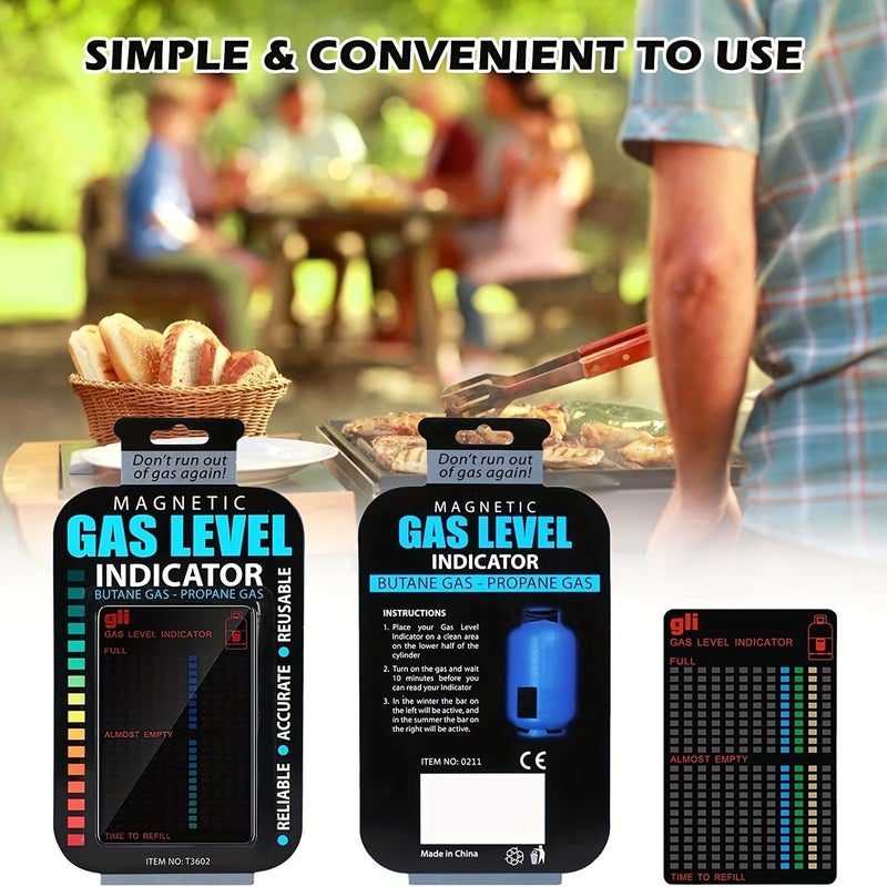 1pc Reusable Magnetic Propane Fuel Level Indicator Tank Sensor Gauge Card For Home Kitchen - Image 4