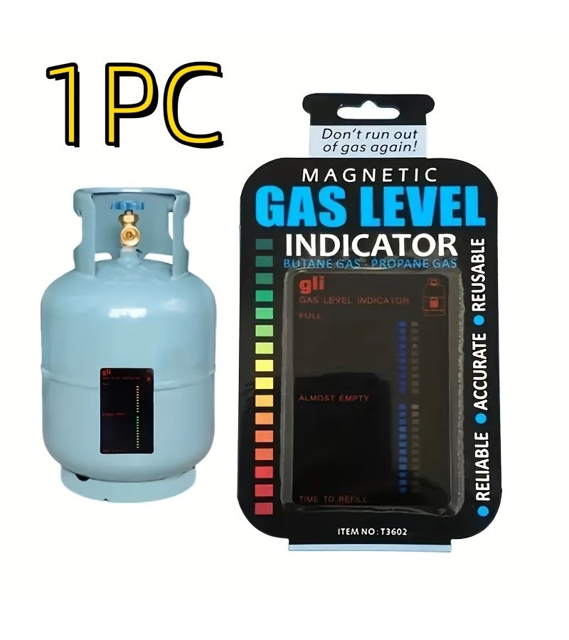 1pc Reusable Magnetic Propane Fuel Level Indicator Tank Sensor Gauge Card For Home Kitchen - Image 1