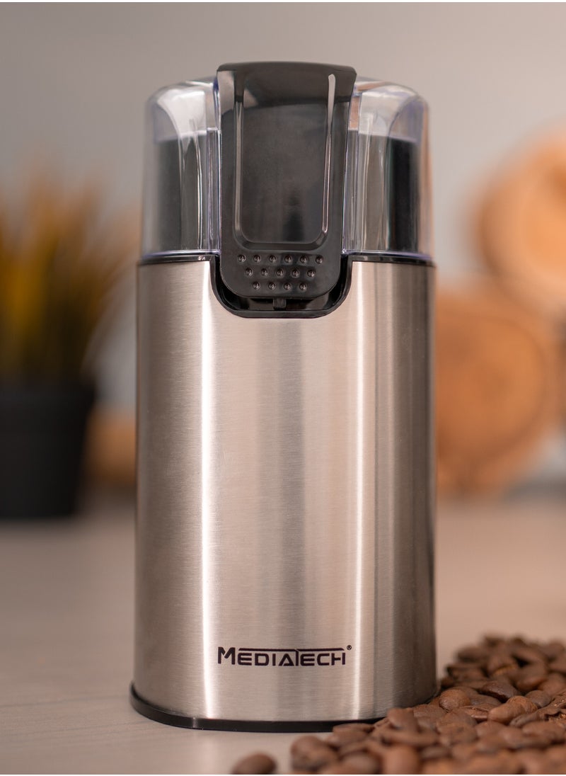 Mediatech Spice and Coffee Grinder, 150 Watt,  Stainless Body,Stainless Blades , MT-CG904- Silver  - Image 4