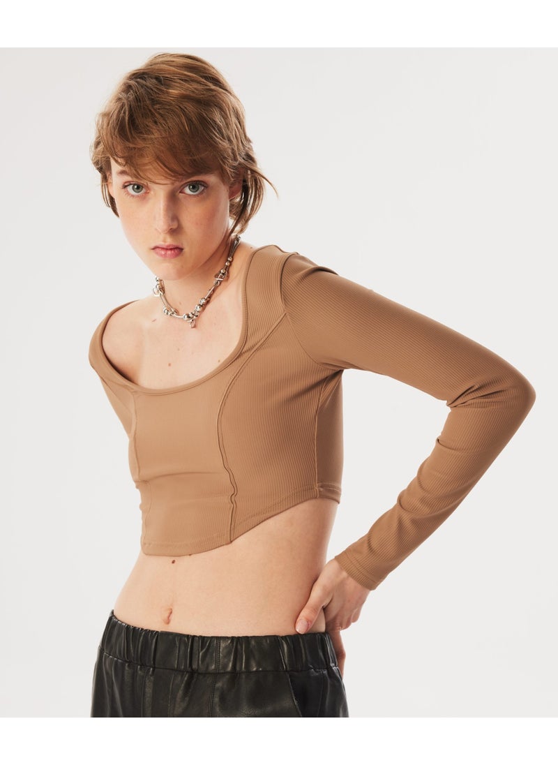 Twist - Long Sleeve Crop T-Shirt - Image 1
