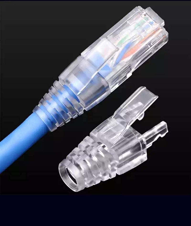 SETH ENTERPRISES Transparent Boots for Passthrough RJ45 CAT6 Connector (Pack of 50pcs) - Image 1