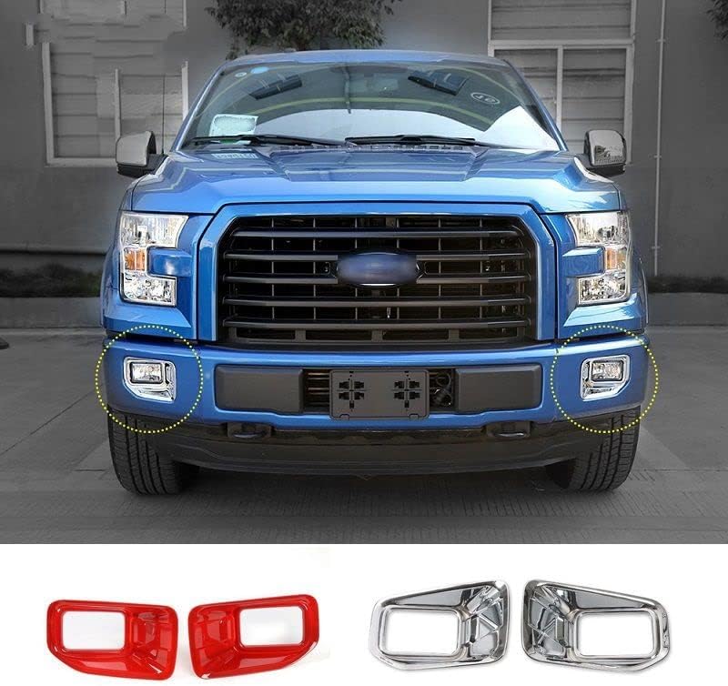 Yurefax Chrome Fog Light Lamp Decoration Cover Trim for Ford F-150 - Image 3
