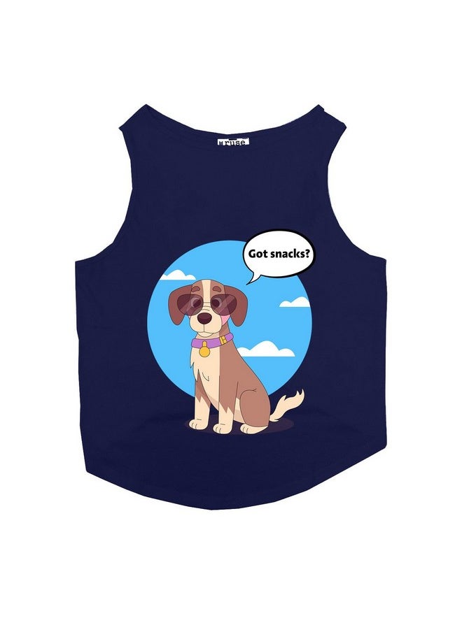 rusepin - Set Of 2 Gonna Soak Pup The Sun & Got Snacks Printed Dog Tank Round Neck Sleeveless Vest T-Shirt/Tees Apparel/Clothes/Combo Tees Gift For Dogs(Red & Navy/M (Chubby Pugs, Beagle Etc.) - Image 1