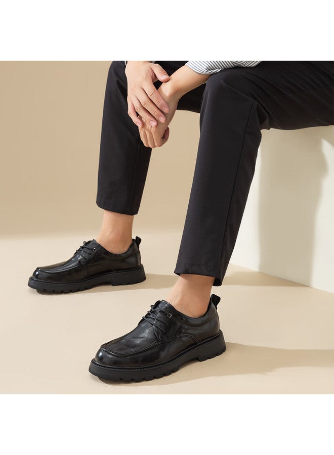 RED DRAGONFLY Hongqingting Formal Leather Shoes For Men, Spring And Autumn Men's Lace-up Thick-soled Height-increasing Shoes, Business Men's Shoes, Wta44111, Black, Size 40 - Image 5