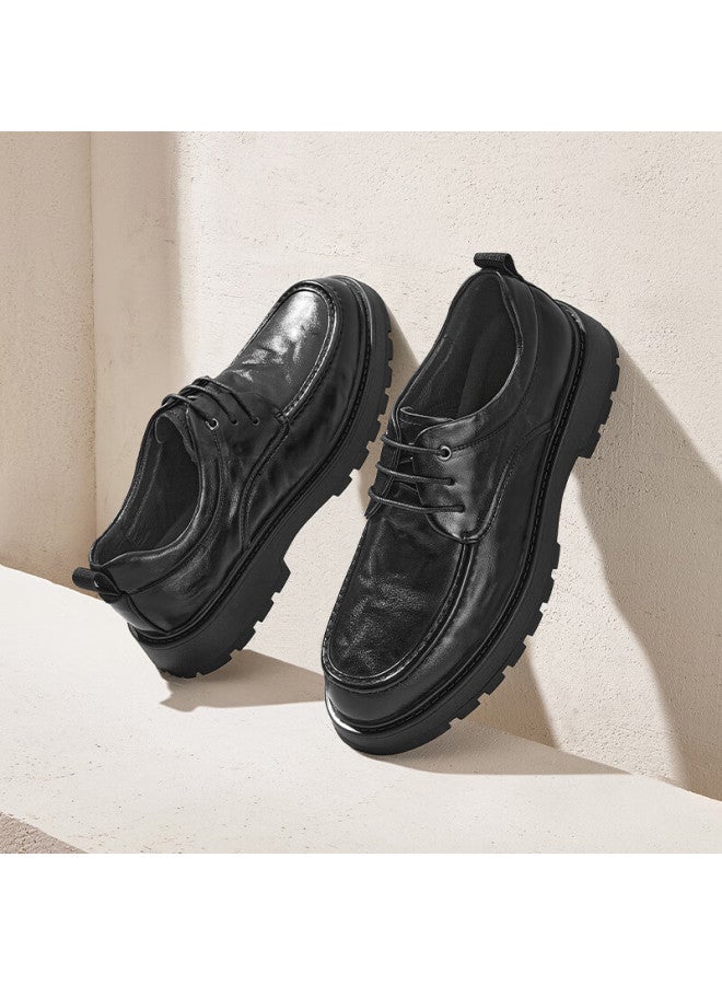 RED DRAGONFLY Hongqingting Formal Leather Shoes For Men, Spring And Autumn Men's Lace-up Thick-soled Height-increasing Shoes, Business Men's Shoes, Wta44111, Black, Size 40 - Image 2
