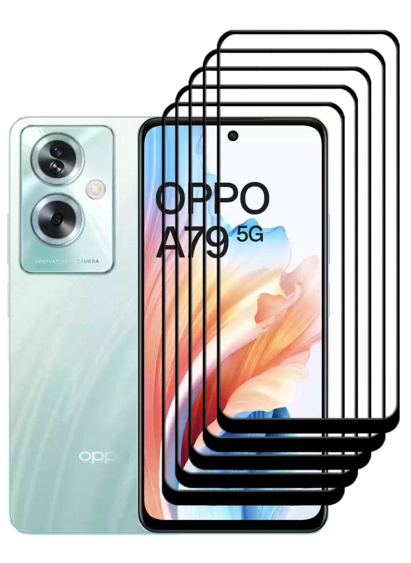 ACLIX 5 Pieces Antistatic ESD Dustproof Premium Quality High Definition Tempered Glass Screen Protector Designed For Oppo A79 - Image 1