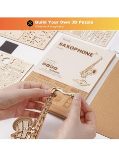 Robotime Rolife SAXOPHONE Model 3D Wooden Puzzle TG309, 3D Wooden Puzzles for Adults/Teens, Creative Home Decor, Unique Gift for Craft Hobby Adults/Teens  - Image 3