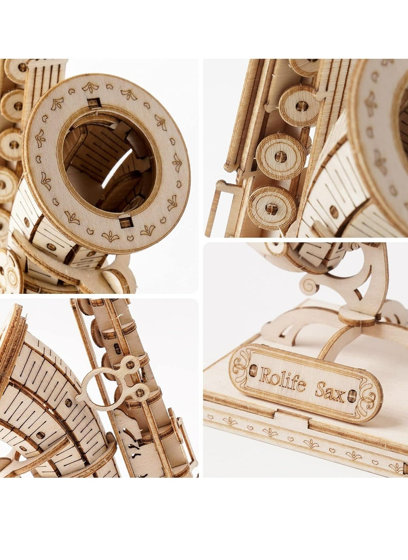 Robotime Rolife SAXOPHONE Model 3D Wooden Puzzle TG309, 3D Wooden Puzzles for Adults/Teens, Creative Home Decor, Unique Gift for Craft Hobby Adults/Teens  - Image 2
