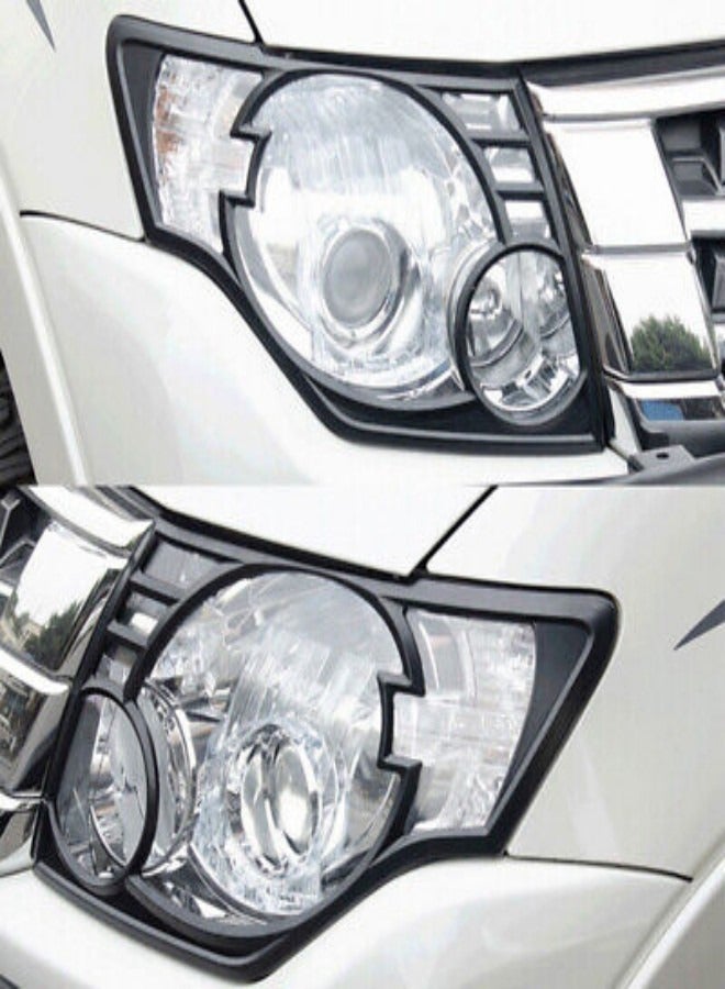 Generic Headlamp Frame Cover For Mitsubishi Pajero (mat black)  - Image 2