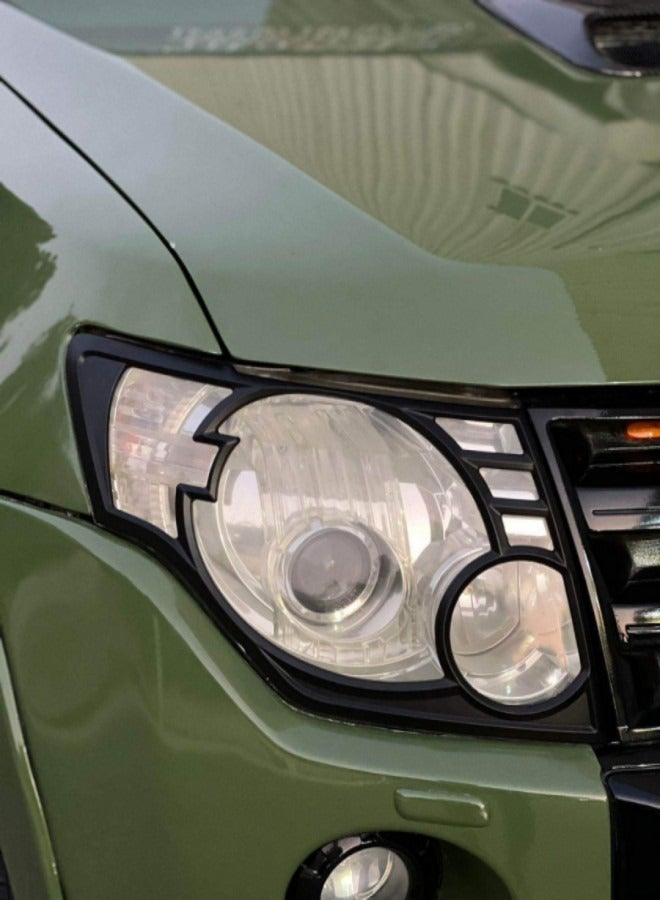 Generic Headlamp Frame Cover For Mitsubishi Pajero (mat black)  - Image 1