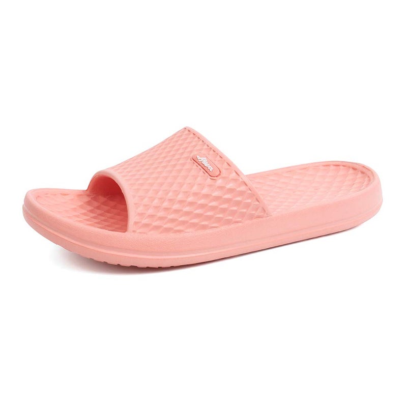 FUNKYMONKEY Womens Bathroom Shower Slippers Indoor Home Beach Non Slip Sandal (8 M US, Pink) - Image 1