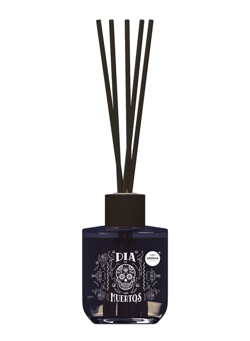 Aroma Home Dia de los Muertos Reed Diffuser, 100ml, Black Oud Fragrance, 3-4 Weeks Duration, Decorative Skull Design, Made in Poland - Image 2