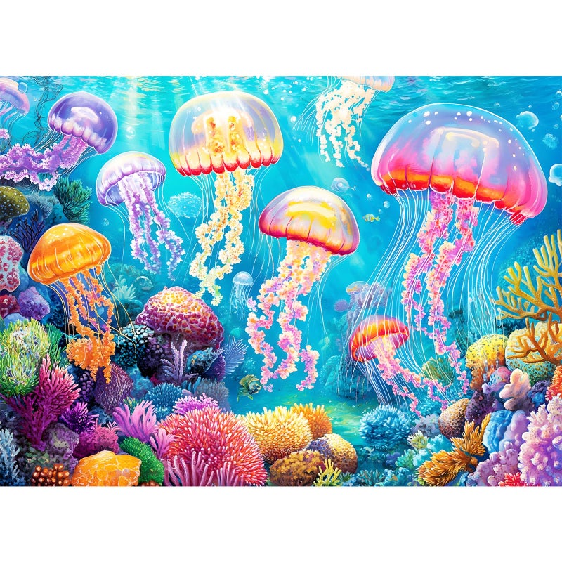 WSCXSC 300 Piece Puzzle for AdultsOcean Jellyfish Jigsaw Puzzles 300 Pieces for Adult Kids Elderly Puzzle Game Premium Cardboard Jigsaw Puzzle Challenging Puzzles Game Family Activity Birthday Gift Toy - Image 3