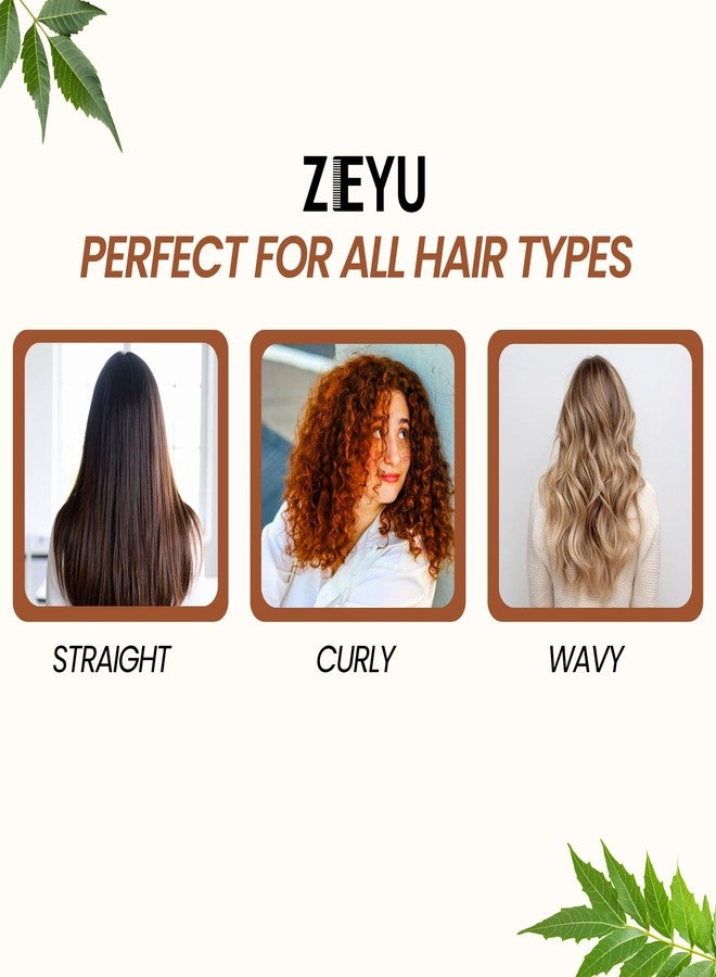 ZEYU Neem Wooden Hair Comb for Men & Women | Wide Dual Tooth Wooden Hair Brush | Frizz Control & Shine, Suited For All Hair Types Wood Kangi for Hair (Pack - 3) (Wide-Tooth Combs) - Image 5