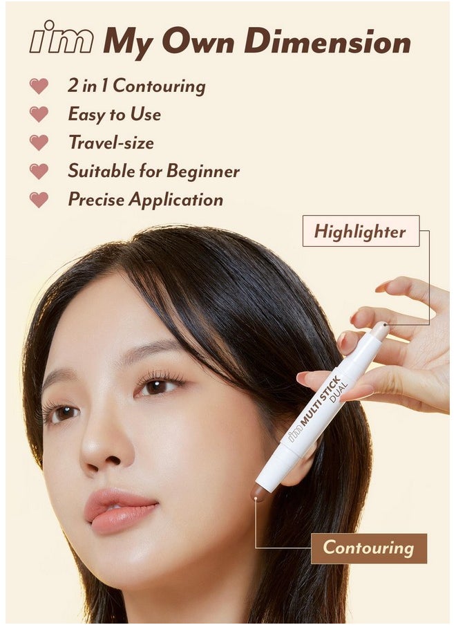 I'M Multi Stick Dual | Two Shade Shading And Highlighting Matte Finish | Suitable For Beginners Portable Size | 002 Cool Contouring