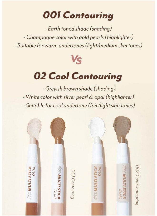 I'M Multi Stick Dual | Two Shade Shading And Highlighting Matte Finish | Suitable For Beginners Portable Size | 002 Cool Contouring