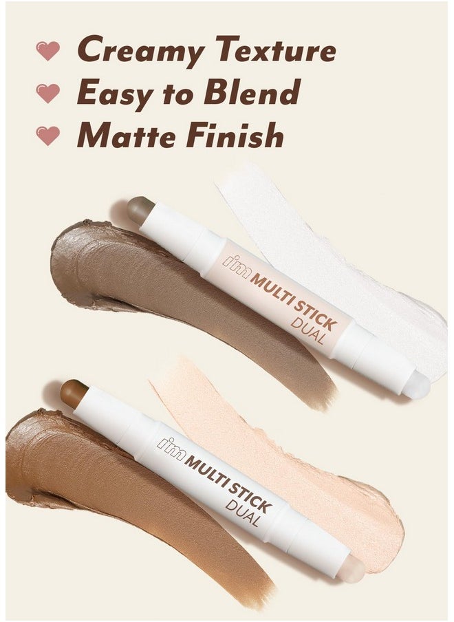 I'M Multi Stick Dual | Two Shade Shading And Highlighting Matte Finish | Suitable For Beginners Portable Size | 002 Cool Contouring