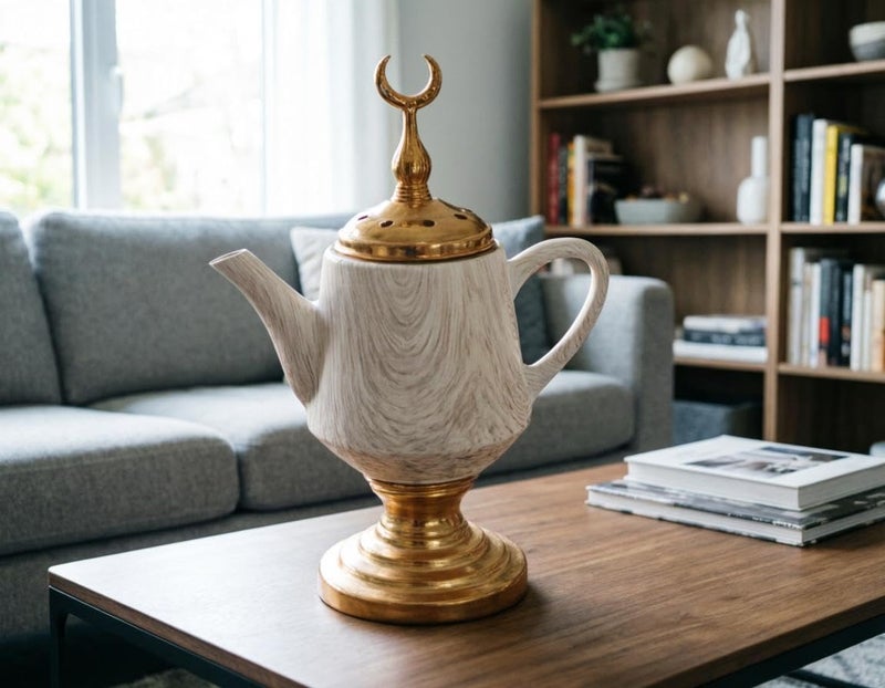 Bakhoor Holder - Heavy Duty Construction Classic Arabian Motif Perfect for Indoor Use Stable Base Prevents Tipping Over Safe for All Types of Charcoal and Wood Chips with Elegant Aesthetic Appeal - Image 1
