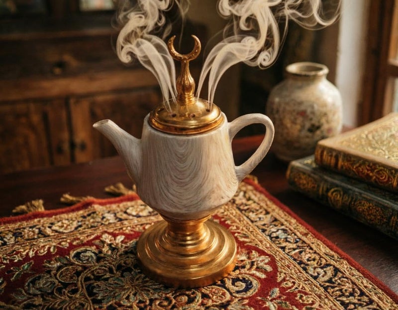 Bakhoor Holder - Heavy Duty Construction Classic Arabian Motif Perfect for Indoor Use Stable Base Prevents Tipping Over Safe for All Types of Charcoal and Wood Chips with Elegant Aesthetic Appeal - Image 4
