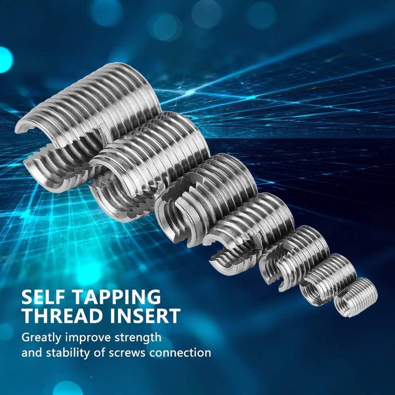 klarako 50Pcs Stainless Steel Inner Thread Self Tapping Thread Inserts Set Thread Reinforce Repair Tool M3- with a Storage Case - Image 2