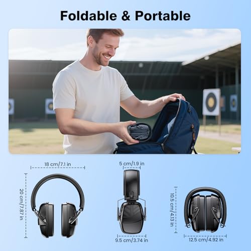 Link Dream 2Pack Shooting Ear Protection, NRR 35dB Ear Protection Hearing Protection Noise Cancelling Ear Muffs with Adjustable Headband for Gun Range Hunting - Image 5