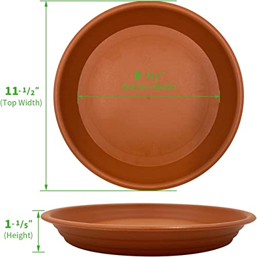 Tim Tim Agro Plant Saucers - 4 Pack of 12 inch - Durable Thicker Plastic Plant Tray Flower Pot Saucers for Outdoors Indoors Flower Pots and Planters, Terracotta - Image 2