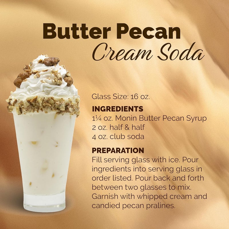 Monin Butter Pecan Syrup - Premium Gourmet Syrup for Milkshakes, Mochas, and Coffees - 750 ml Glass Bottle - Image 5