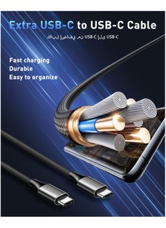 بينريك شاحن سيارة USB C بقوة 138 وات، محول شاحن سيارة PD من النوع C، محول شاحن هاتف سريع الشحن لهاتف iPhone 15 و15 Pro Max وGalaxy S24 Ultra وiPad وMacBook وHuawei والمزيد (مع كابل USB C بقوة 100 وات)  - Image 4